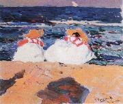 Joaquin Sorolla Y Bastida maria y elena en la playa oil painting artist